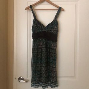 CITY TRIANGLES Green & Brown Dress